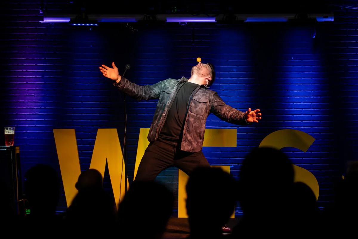 Wes Barker on stage
